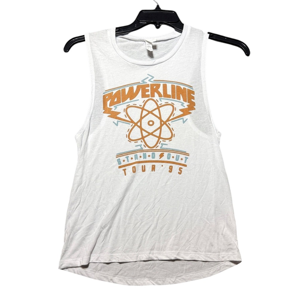 Bella Canvas Powerline Tank Top Womens Small White Excellent Stand Out Tour 95